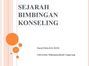 Sejarah bimbingan konseling di amerika