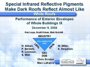Special Infrared Reflective Pigments Make Dark Roofs Reflect
