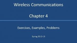 Radio communication exercises