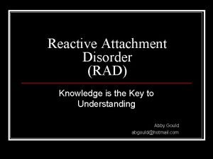 Reactive attachment disorder