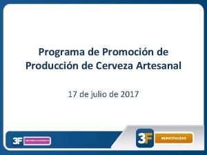 Programa de Promocin de Produccin de Cerveza Artesanal