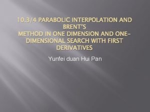Parabolic interpolation method