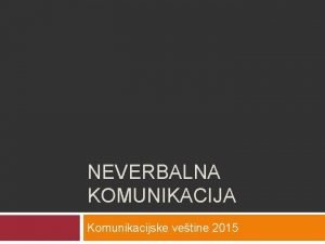 Oblici neverbalne komunikacije