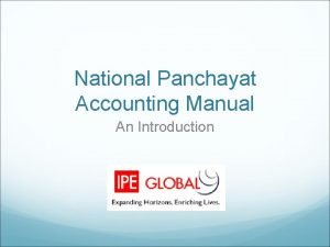 Panchayat accounting