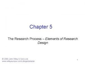 5 elements of research