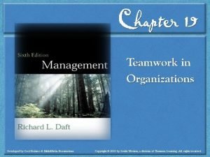 chp 19 Teamwork in Organizations Developed by Cool