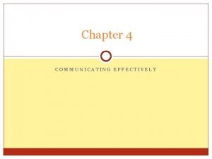 Chapter 4 communication