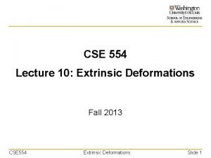 CSE 554 Lecture 10 Extrinsic Deformations Fall 2013
