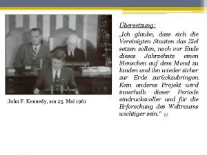 John F Kennedy am 25 Mai 1961 bersetzung