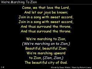We're marching to zion history