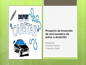 Proyecto de Inversin de una lavadora de autos