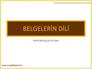 DEMOKRASN SERVEN BELGELERN DL SAFFET BEYTULLAH YILDIRIM www