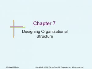 Chapter 7 designing organizational structure