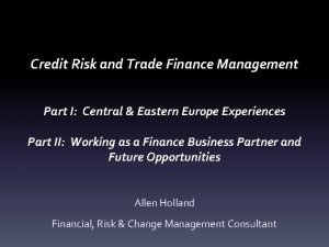 Trade finance risk management