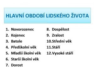 HLAVN OBDOB LIDSKHO IVOTA 1 2 3 4