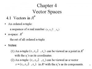 Chapter 4 Vector Spaces 4 1 Vectors in