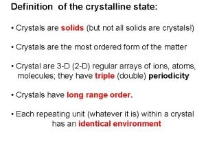 Crystal state