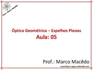 ptica Geomtrica Espelhos Planos Aula 05 Prof Marco