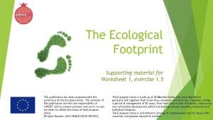Ecological footprint worksheet