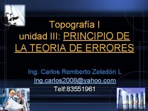 Topografa I unidad III PRINCIPIO DE LA TEORIA