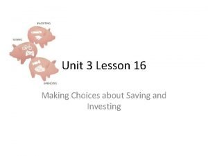 Lesson 16-2 saving and investing answer key