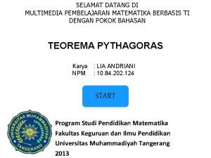 SELAMAT DATANG DI MULTIMEDIA PEMBELAJARAN MATEMATIKA BERBASIS TI