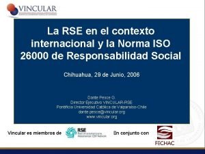 La RSE en el contexto internacional y la
