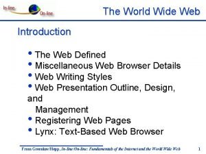 Web presentation outline design and management
