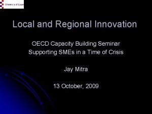 Local and Regional Innovation OECD Capacity Building Seminar