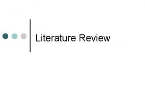 Acknowledgement for literature review
