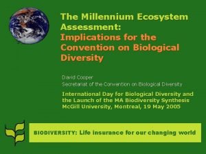 Millennium ecosystem assessment