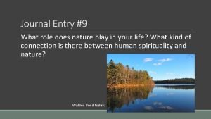 What role does nature play in our lives What role does nature play in our lives