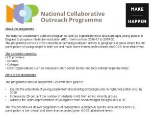 National collaborative outreach programme