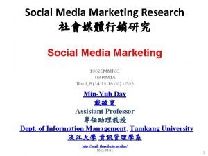 Social Media Marketing Research Social Media Marketing 1002