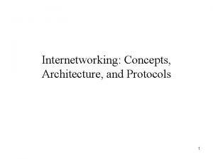 Internetworking concepts