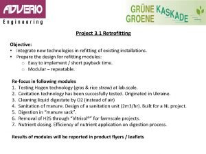 Project 3 1 Retrofitting Objective Integrate new technologies