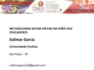 METODOLOGIAS ATIVAS EM EAD NA VISO DOS EDUCADORES