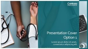 Contoso Pharmaceuticals Presentation Cover Option 1 Lorem ipsum