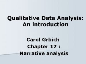 Narrative data analysis example