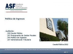 Poltica de Ingresos Auditoras 200 Deuda Pblica 207