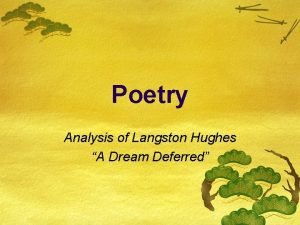 Dream deferred poem