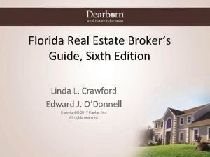 Florida real estate broker's guide 6th edition