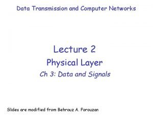 Analogue and digital transmission in computer networks