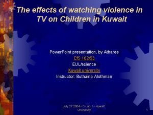 Tv violence presentation