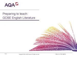 Preparing to teach GCSE English Literature 1 of