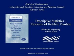 Univariate analysis excel Univariate analysis excel