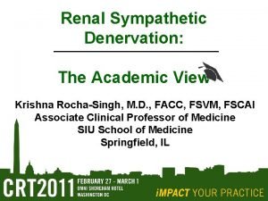 Renal Sympathetic Denervation The Academic View Krishna RochaSingh