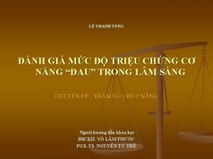 L THANH TNG NH GI MC TRIU CHNG