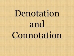 Whats denotation mean