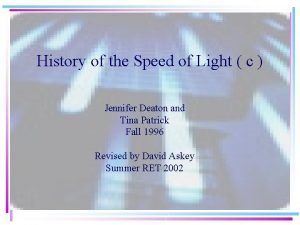 Speed of light history